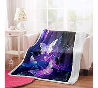 Carbono Throw Blanket Purple Butterfly Boho Blanket Sofa Blanket,Ethnic Style Reversible Blanket Sofa Blanket Bedspread,For Home,Office, Travel,Camping