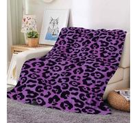 Carbono Throw Blanket Purple Leopard Print Boho Blanket Sofa Blanket,Ethnic Style Reversible Blanket Sofa Blanket Bedspread,For Home,Office, Travel,Camping150X200Cm