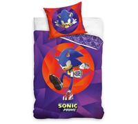 Carbotex Sonic Prime Single Size 100% Cotton Reversible Duvet Cover and Pillowcase Set for Kids Children's Bedroom (SONIC236022-PP)