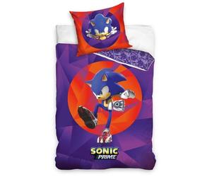 Carbotex Sonic Prime Single Size 100% Cotton Reversible Duvet Cover and Pillowcase Set for Kids Children's Bedroom (SONIC236022-PP)