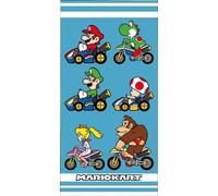 Carbotex Super Mario Luigi Toad Yoshi Peach Donkey Kong - Beach Bath Towel - 100% Cotton - Size 70 x 140 cm, Medium