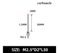 Carbuncle Steel Head M2.5 Thread Micrometer Gauge Indicator Probe for Dial Indicators, 2mm Tip Diameter, for CMM Touch Probe Stylus(Ruby30mm)