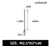 Carbuncle Steel Head Probe for Micrometer Gauge M2.5 Thread, 2mm Tip Indicator with Optional Lengths, Compatible with for CMM Touch and Dial Indicators(RUBY40MM)