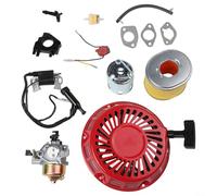 Carburetor, 13-Piece Kit with Recoil Starter and Ignition Coil for 11HP to 16HP Engines Reliable Engine Starting Enhanced Performance Easy Installation for Lawn Mower Repair