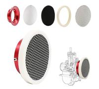Carburetor 50mm Air Filter Cleaner Velocity Stack Modified Intake with Sponge Filter Steel Mesh Washable Resuable for PWK21-30mm PE Short Fast Intake Suggest for Small Displacement (Red New,50mm)