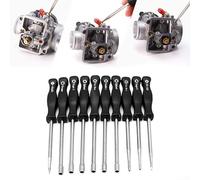 Carburetor Adjustment Tool Set, 10-Piece Motorcycle Carburetor Tuning Kit with Stainless Steel Tips Plastic Handles, Special Wrench