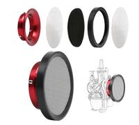 Carburetor Carb Velocity Stack Air Filter Cleaner Modified Trumpet Aluminum Alloy with Sponge Filter Steel Mesh for PWK21-30mm Short Fast Intake Suggest for Small Displacement (Red, 50mm)