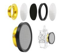 Carburetor Carb Velocity Stack Air Filter Cleaner Modified Trumpet Aluminum Alloy with Sponge Filter Steel Mesh for PWK21-30mm Short Fast Intake Suggest for Small Displacement (Gold,50mm)