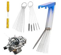 Carburetor Cleaner Airbrush Nozzle Cleaning Kit Dirt Carb Cleaner Kit for Spray Gun Jet Motorcycle and Car Engines with 1 Sharpen Pick Tool 13 Pieces Wires Set 10 Cleaning Needles 5 Nylon Brushes
