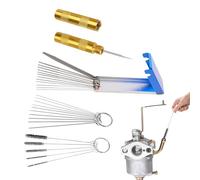 Carburetor Cleaner Set,Carb Cleaning Kit,13 Cleaning Wires Set,10 Cleaning Needles,5 Nylon Brushes Tool Kit,1 Sharp Pick Carburettor Jet Cleaning Tool,Carburettor Cleaner