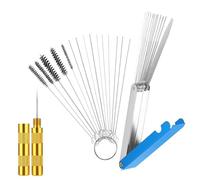 Carburetor Cleaner Set, Carburetor Cleaning Kit, 13 Cleaning Wires Set + 6 Nylon Brushes + 10 Cleaning Needles + 1 Sharp Pick