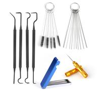 Carburetor Cleaning Kit, Airbrush Carburettor Includes 23 Carb Needles 5 Nylon Brushes 1 Scraper and 4 Cleaner Hooks for Motorcycle ATV Chainsaw & Welder Spray Gun Maintenance
