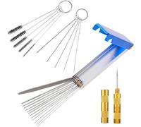 Carburetor Cleaning Kit, Carb Cleaner Set, Carburetors Carbon Dirt Jet Remove Cleaner, 13 Wires 5 Needles 5 Brushes 1 Pick Tool Kit, for Cleaning Tool for Motorcycle And Car Engines