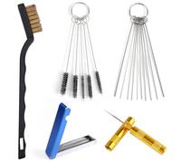 Carburetor Cleaning Kit, Carb Cleaner Spray Kits Throttle Body Cleaner Includes 1 Single Head Brush 23 Needles 5 Nylon Brushes and 1 Scraper for Motorcycle ATV Chainsaw & Welder Maintenance Tools
