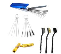 Carburetor Cleaning Kit, Carburetors Carbon Dirt Jet Remove Cleaner, 10 Cleaning Needles+5 Nylon Brushes +13 Pieces Cleaning Wires Set + 1 Sharpen Pick Tool Kit+3 Mini Brushes
