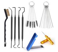 Carburetor Cleaning Kit, Includes 1 Single Head Brush 23 Needles 5 Nylon Brushes 1 Scraper and 4 Cleaning Hooks for Motorcycle ATV Chainsaw & Welder