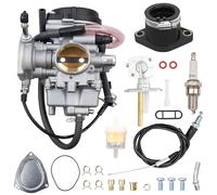 Carburetor Compatible with Yamaha Bruin Big Bear Wolverine Kodiak Grizzly 250 350 400 450 YFM 4x4 ATV Intake Starter Gasket and Throttle Cable