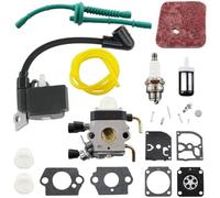 Carburetor Ignition Coil Air Filter Kit For Stihl-FS55 FS38 FS55R KM55 FS45 FS46 String Trimmer Weed-Eater Repair Replacement Parts