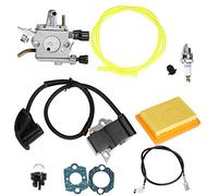 Carburetor Ignition Coil Replacement for Stihl FS120 FS120R FS200 FS200R FS020 FS202 TS200 FS250 FS250R FS300 FS350 Trimmer Weed Eater Brush Cutter with Air Filter Spark Plug