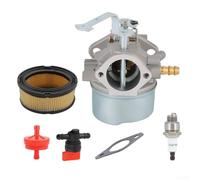 Carburetor Kit 640260 for Tecumseh HM80 HM100 HM70 HXL840 TVM195 8HP 10HP Engines Featuring Fuel Filter Gasket and Shut Off Valve