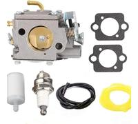 Carburetor Kit for 390xp 385xp Chainsaw 7-Piece Set with Fuel Line Filter Direct Fit 501355201 Metal Parts Enhanced Fuel Efficiency Easy Installation for Hus Models