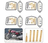 Carburetor Repair Kit 4 Sets Compatible with for honda CB350F 1972-1974 Deluxe Model Brass Float Valve Diaphragm Restoration Tune Up Parts