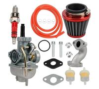 Carburetor Repair Kit Motorcycle Carburetor For PZ20 With Air Fuel Filter Plug Intake Manifold For 50 70 90 110 125CC 4 Stroke ATV UTV(Red)