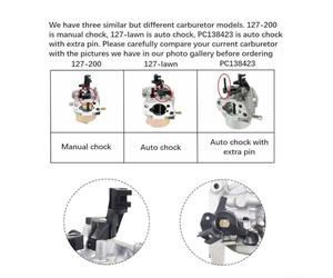 Carburetor Replacement for -GG350, GX168, for GX200, 168FA/168FB/170F Generator Engines - 5.5 for HP to 6.5 for HP, 3500-4000W Compatible