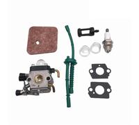 Carburetor WITH Fuel Line Oil Bubble Primer Bulb Spark Plug Fuel Filter KIT For STIHL FS38 FS45 FS46 FS55 FS74 FS75 FS76 FS80 REOKIP(9pcs)