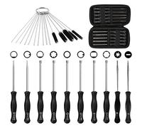 Carburettor Adjustment Tool Splined/Pac-Man/Double D/Hexagonal 15.3 cm Carburettor Screwdriver with Cleaning Brush Comfortable Handle Carburetor Adjustment Tool for Cars Motorcycles 10 Pieces