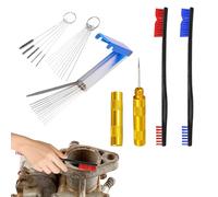 Carburettor Cleaning Kit Carb Cleaner Set 7pcs Carburetor Cleaning Kit 5 Nylon Brushes,10 Clean Needles,13 Pieces Clean Wires Set,1 Sharpen Pick Tool Kit and 2 Large Brushes