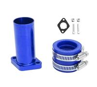 Carburettor Kit Aluminum Alloy Carb CNC Intake Manifold Carburetor Adapter Set Engine Connector FIT For PWK 21-30MM Mikuni VM Carburetor(Blue)