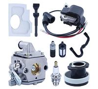 Carburettor Kit for STIHL MS170 MS180 017 018, ADEFOL Carburettor + Ignition Coil + Air Filter + Spark Plug + Fuel Hose Chainsaw Accessory
