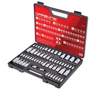 CARBYNE 62 Pc Master Torx Bit Socket Set & Torx External Socket Set, S2 Steel Bits, CRV Sockets | 1/4-inch, 3/8-inch & 1/2-inch Drive