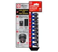 CARBYNE 9-Piece Metric Stubby Low Profile Impact Socket Set, 3/8 in. Drive