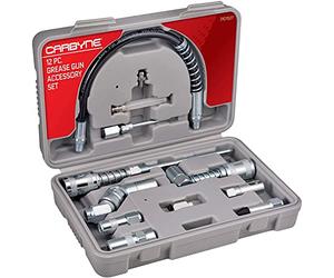 CARBYNE Grease Gun Accessory Set, 12 Piece | All-in-One Set: Couplers, Nozzles, Adapters and Flex Hose with Durable Storage Case | Multiple Applications •from a Family Tool Company Based in The U.S.A.