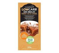 CarbZone Low Carb Dark Chocolate Crunchy Salted Caramel, No Added Sugar, Vegan Friendly, Natural Vanilla, Cocoa Flavor, Healthy Snack, No Sweeteners, 100g (Pack of 1)