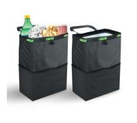 CarCan The Original 3 in 1 Hanging Car Trash Can for Back Seat, Cooler & Storage Bag - Metal Framed, Washable and Reusable Car Trash Bin with 3 Pockets - Leak Proof & Collapsible Car Garbage Can