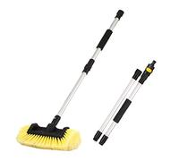 CARCAREZ Flow Thru Dip Car Wash Brush Head with Soft Bristle for Auto RV Truck Boat Camper Exterior Washing Cleaning (Brush with Handle)