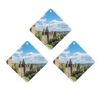 Carcassonne France Castle 3 Pcs Car Air Freshener Automotive Aromatherapy Tablets Hanging Scented Cards for Room Bathroom Rhombus