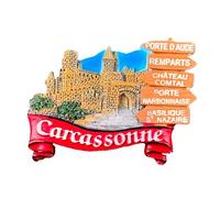 Carcassonne France Fridge Magnet Travel Souvenir Resin Medieval Fortress Signpost Gate Style Home Decoration Classic Landmark Craft