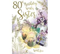 80th Birthday Wishes Sister Perfume & Candles Design Birthday Card Lovely Verse