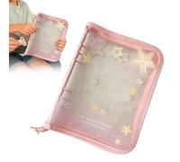 Card Album | Transparent with Star Print A5 Protector, with 20 Replaceable Pages of 4 Compartments Clear Waterproof for Photographs | for Adults Students Lovers