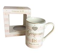Gorgeous 18th China Mug Happy Birthday Gift for Girls Age Diamante Boxed Present