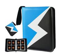 Card Binder 4 Pocket, 3-Ring 400 Pockets Zipper Card Holder Album with Removable 50 Sleeves, Card Folder Book for Trading Cards, MTG, TCG, Yugioh Cards, Sports Cards (Blue)
