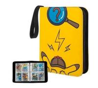 Card Binder 400 Pockets 4 Pocket 50 Page Card Album Folder | PU Leather Zipper Card Holder Book for Kids & Collectors | Waterproof Card Storage Case (Yellow)