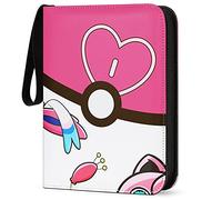 Card Binder 440 Pockets, 4-Pocket Card Holder Album with 55 Sleeves Pink