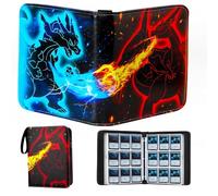 Card Binder 9 Pocket - Trading Card Holder - TCG with 50 Removable Sleeves for 900 Cards, PU Waterproof Card Folder Card Collection Binder with Zipper (9 Pocket)