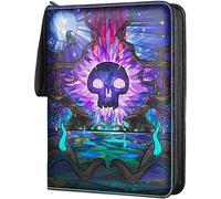 Card Binder 9 Pocket with 50 Premium 0.08mm Removable Sleevs for 900 Cards, Trading Card Binder - PU Waterproof & Portable Carrying Case Card Collection Folder (Purple)