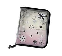 Card Binder - A5 Clear Star Pattern Protector | With 20 Replaceable Pages 4 Compartments Waterproof Non-Slip Binder | For Students, Anime Collectors and